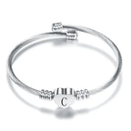 Heart bracelet with initial silver c