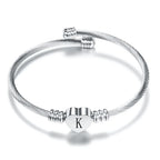 Heart bracelet with initial silver k