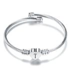 Heart bracelet with initial silver t