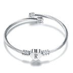 Heart bracelet with initial silver r