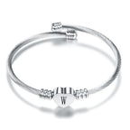 Heart bracelet with initial silver w