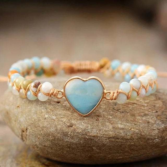 Healing Heart Bracelet in Natural White Stone