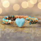 Healing Heart Bracelet in Natural Blue Stone