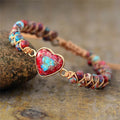 Healing Heart Bracelet in Natural Red Stone
