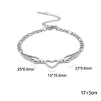 Heart and angel wings bracelet