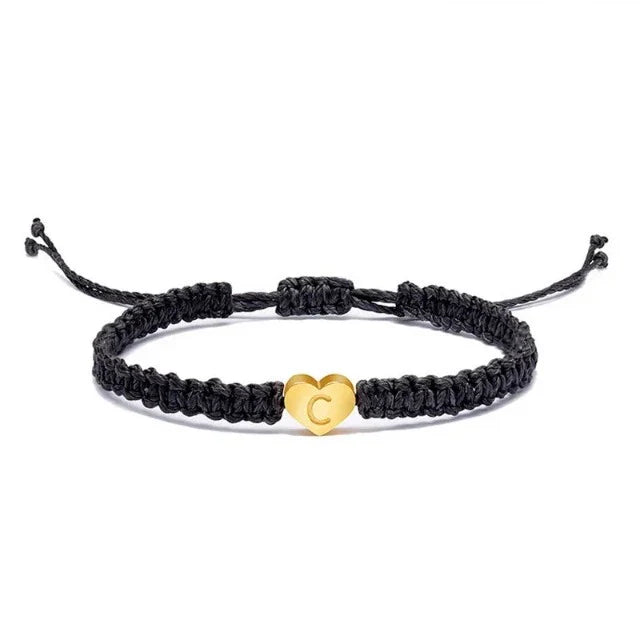 Initial Heart Gold Bracelet