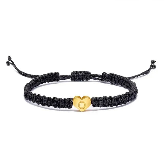 Initial Heart Bracelet Gold
