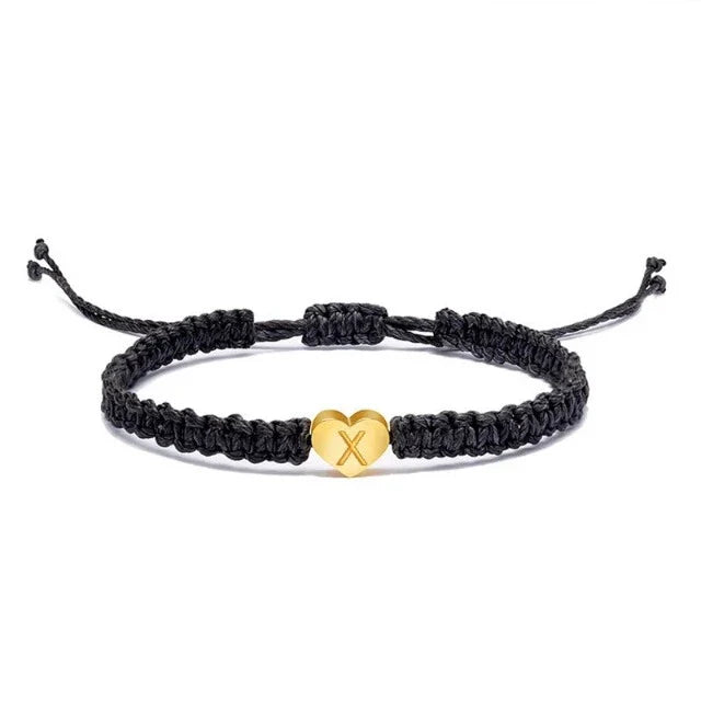 Initial Heart Bracelet Gold