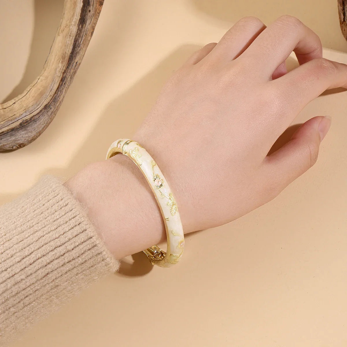Colorful Bracelet with White Flowers