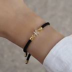 Colorful bracelet with rhinestone initial letter