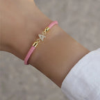 Colorful bracelet with rhinestone initial letter