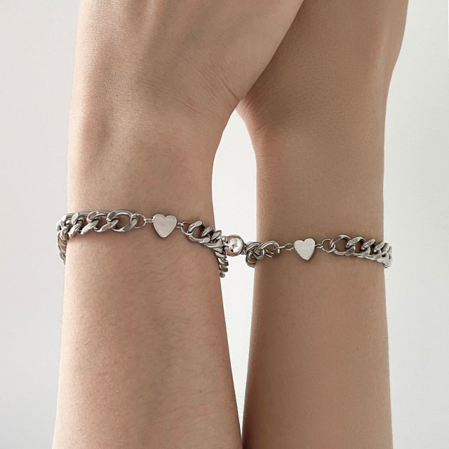 Shared Couple Bracelet with Heart