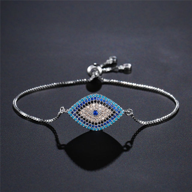 Bracelet Against the Evil Eye Blue Greek Turkish Matiasma Mataki Silver Chain 2