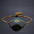 Bracelet Against the Evil Eye Blue Greek Turkish Matiasma Mataki Gold Chain 1