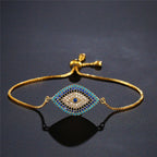 Bracelet Against the Evil Eye Blue Greek Turkish Matiasma Mataki Gold Chain 2
