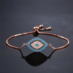 Bracelet Against the Evil Eye Blue Greek Turkish Matiasma Mataki Rose Gold Chain 1