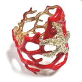Red Coral and Starfish Bracelet