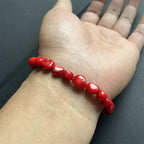 Red coral pebble bracelet
