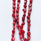 Red coral pebble bracelet
