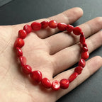 Red coral pebble bracelet
