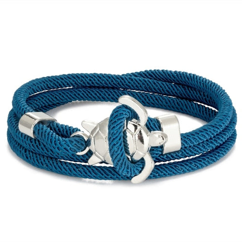 Sea Turtle Cord Bracelet Blue