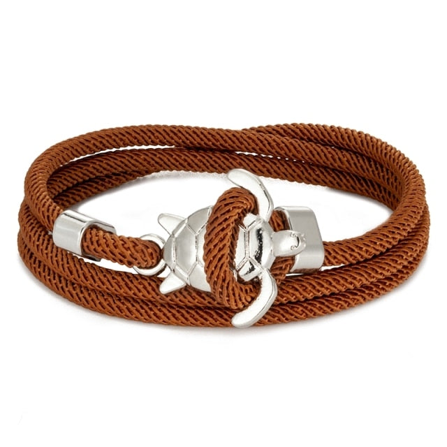 Sea Turtle Cord Bracelet Coffee