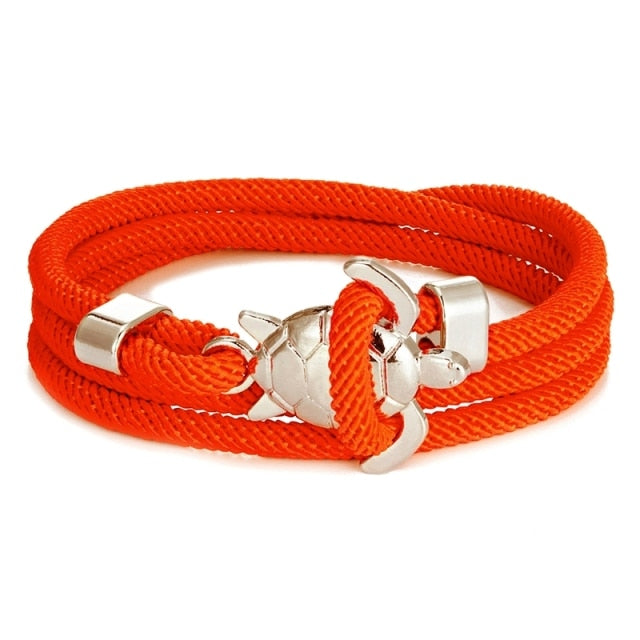 Sea Turtle Cord Bracelet Orange