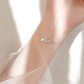 Women's Crescent Moon Bracelet Silver-colored Chain