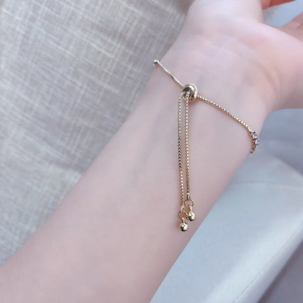 Women's Crescent Moon Bracelet Chain Zircons