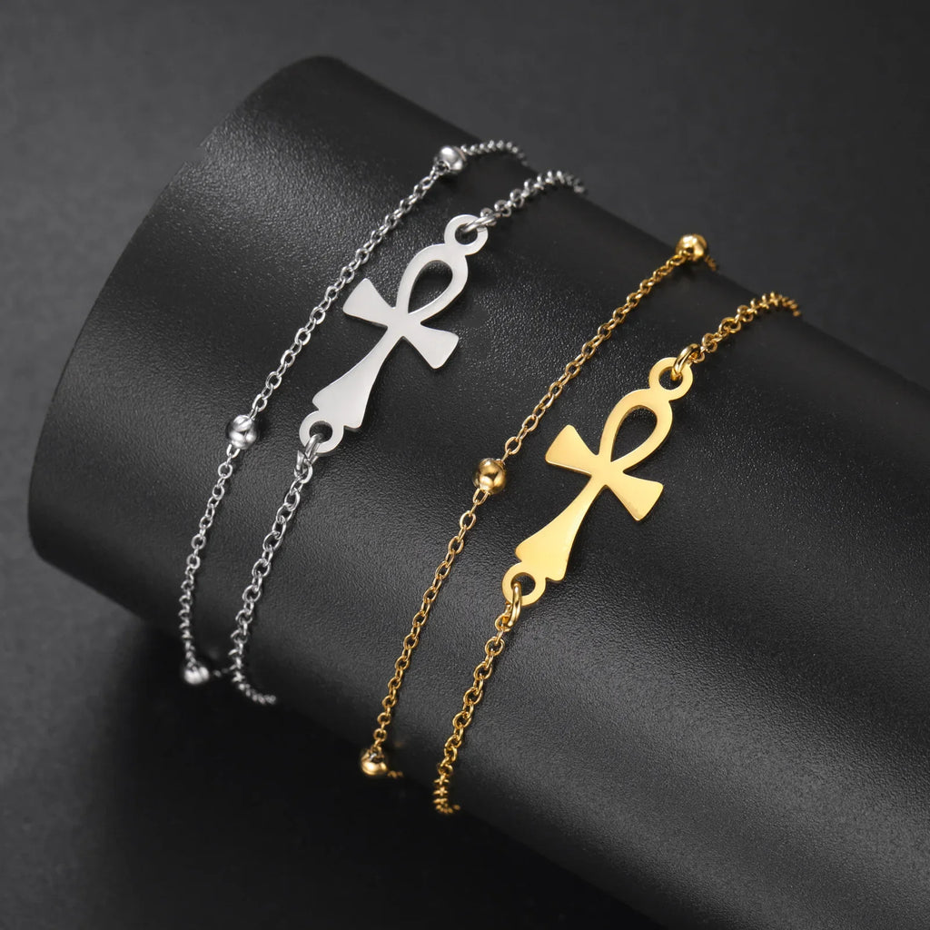 Ankh Cross Egypt Gold Bracelet 2