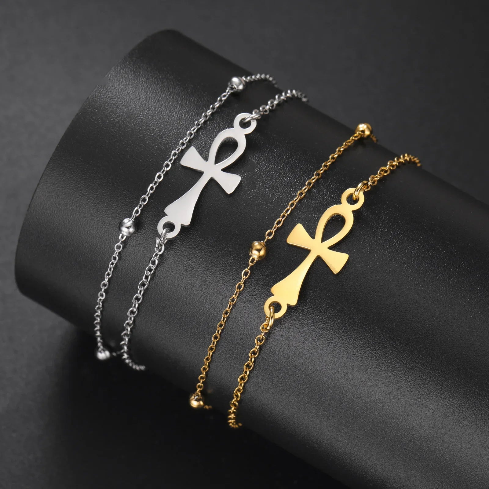Ankh Cross Egypt Gold Bracelet 2