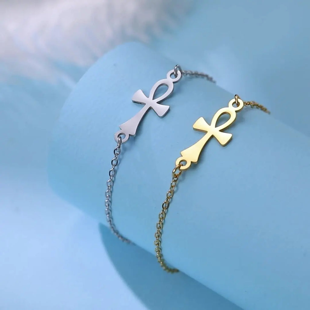Ankh Cross Egypt Silver Bracelet 1