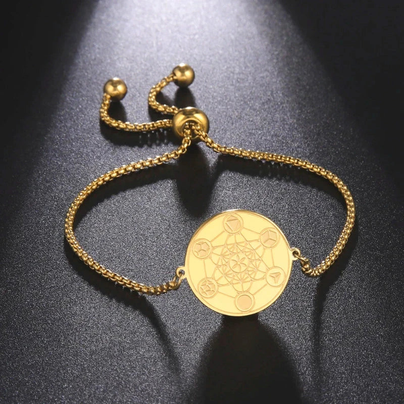 Metatron's Cube Protection Bracelet gold