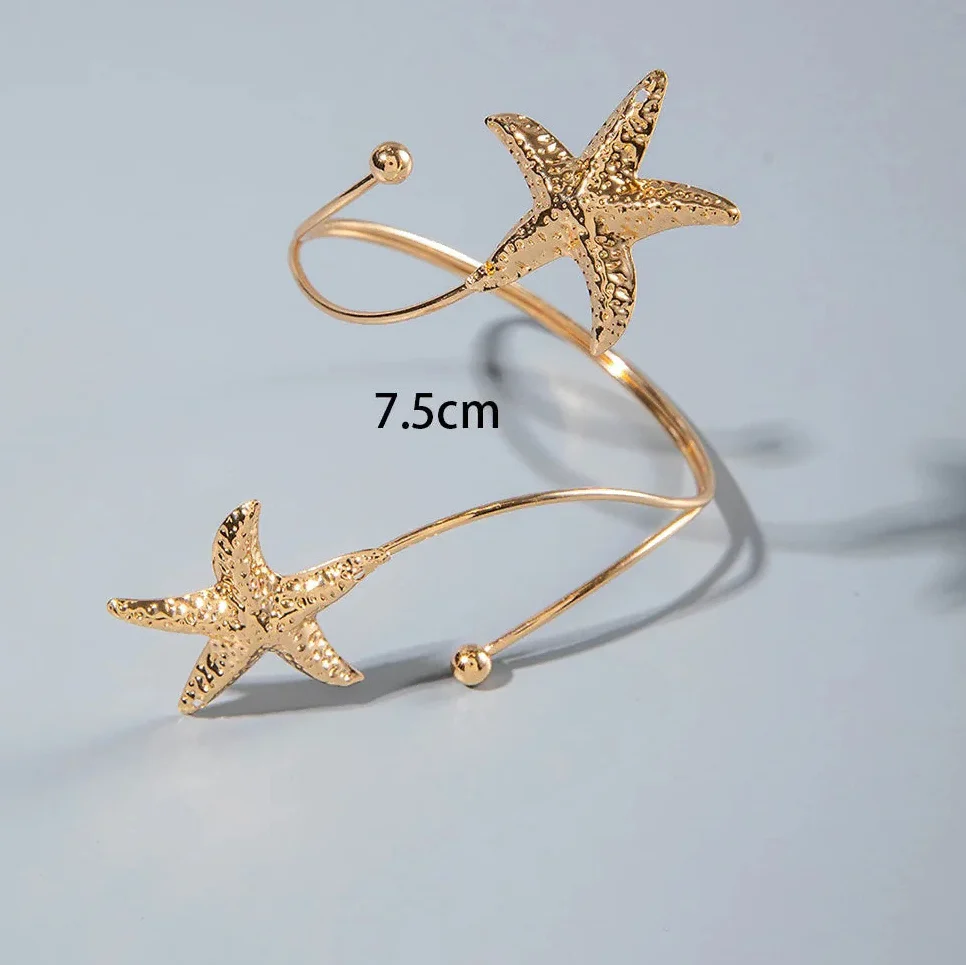 Boho arm cuff for women - starfish bicep chain