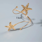 Boho arm cuff for women - starfish bicep chain