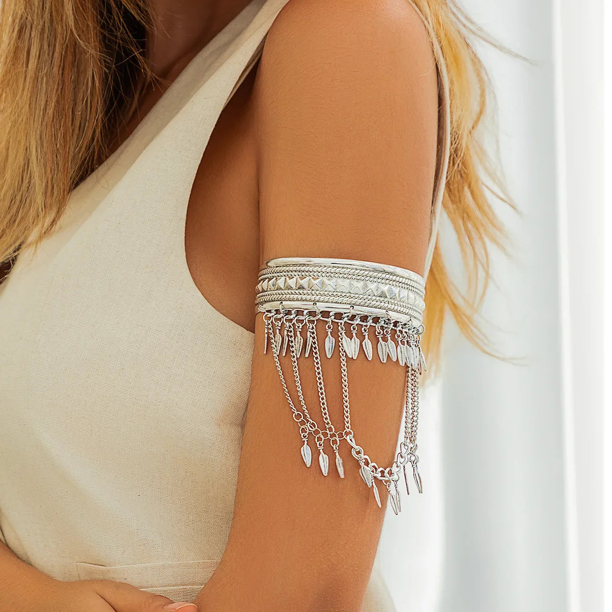Women's Arm Bracelet with Feathers