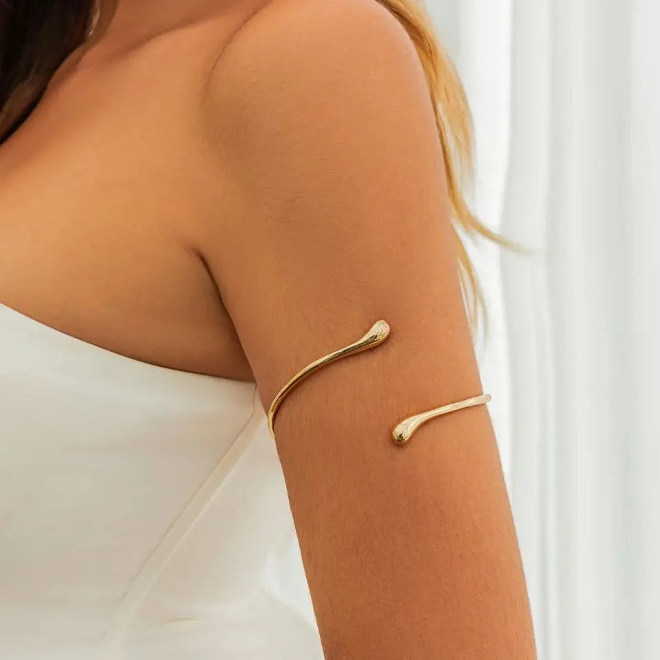 Women's Arm Bracelet Water Drop - Arm Chain Ornament and Gold Biceps Jewelry
