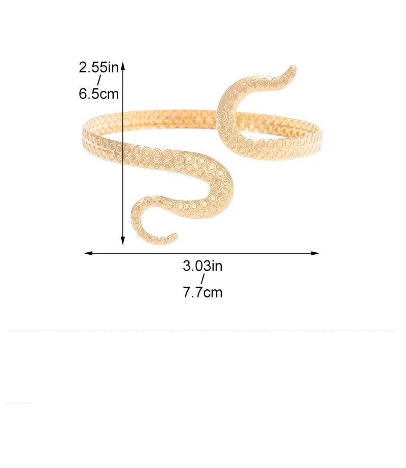Women's Arm Bracelet Snake Tail - Arm Chain Ornament and Gold Biceps Jewelry