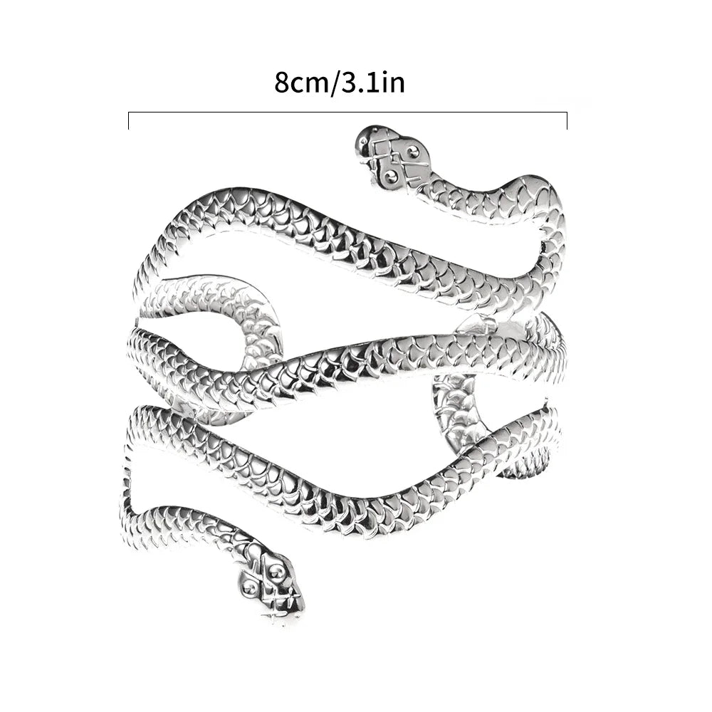 Women's Snake Arm Bracelet - Silver Arm Chain Ornament and Biceps Jewelry