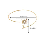 Women's Sun Moon Arm Bracelet - Arm Chain Ornament and Gold Bicep Jewelry