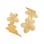 Women's arm bracelet - gold flower petal bicep chain