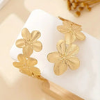 Women's arm bracelet - gold flower petal bicep chain