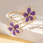 Flower arm bracelet for women - purple bicep chain