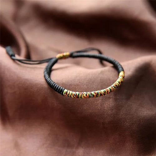 Tibetan Lucky Bracelet in Black Cotton