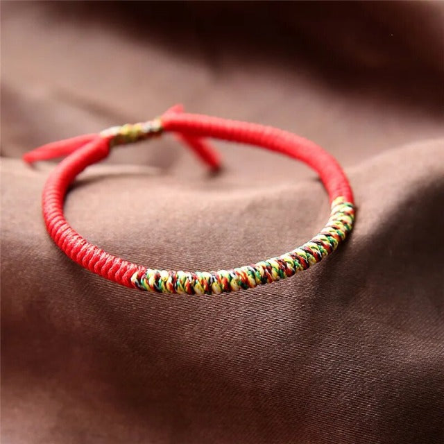 Tibetan Lucky Bracelet in Red Cotton