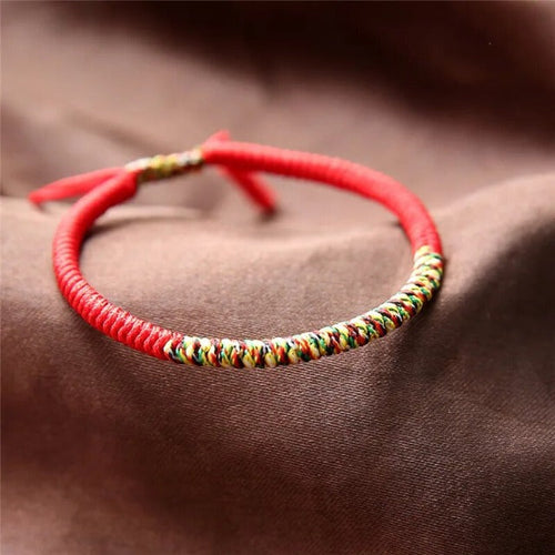 Tibetan Lucky Bracelet in Red Cotton