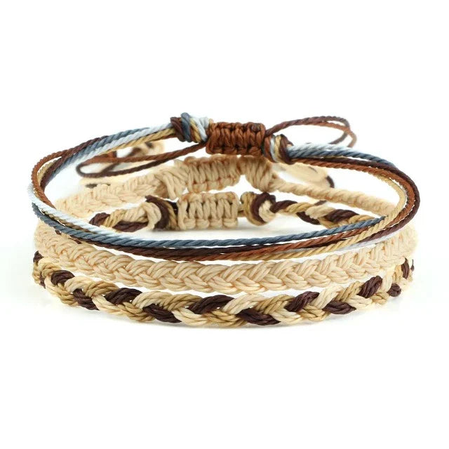 Tibetan Woven Luck Bracelet 9 Beige Colors