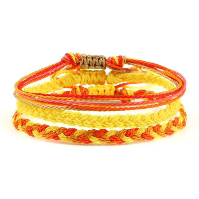 Tibetan Woven Luck Bracelet 9 Yellow Colors