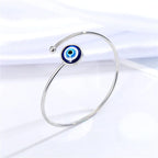 Charm Bracelet Against the Evil Eye Blue Turkish Silver
