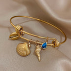Gold Shell Charm Bracelet
